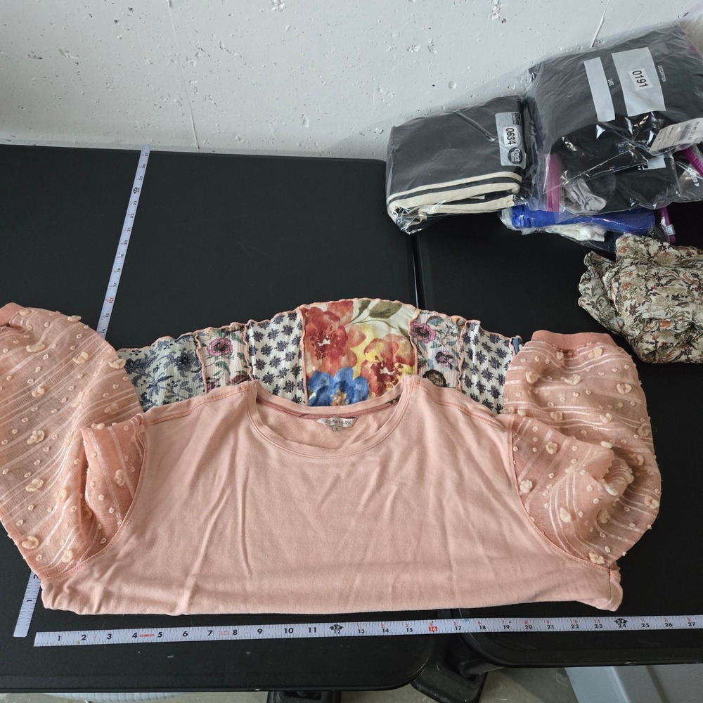 John Mark Floral Patchwork Long Sleeve Top Size‎ Large Mixed Media Boho Cottage - Picture 7 of 9